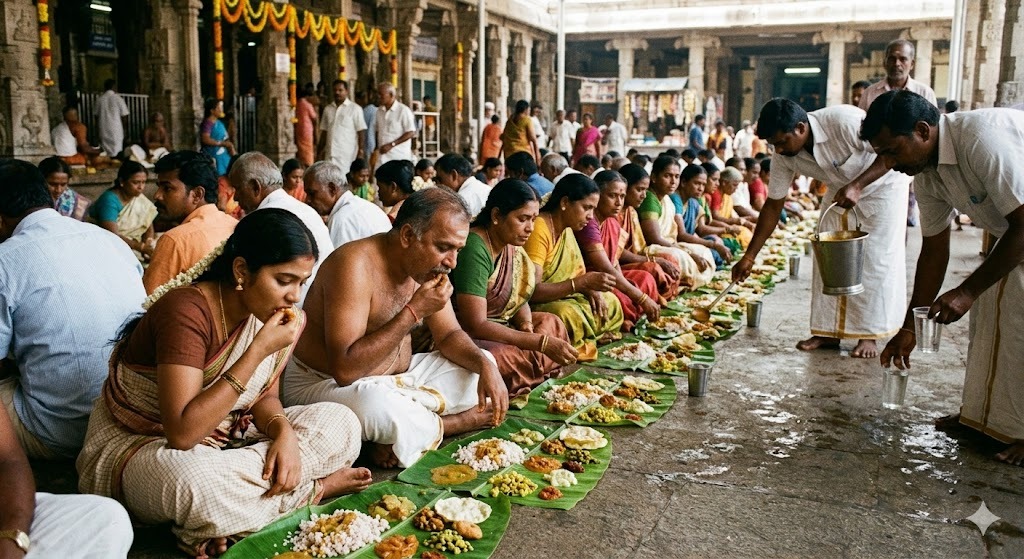 Traditional temple dining feast